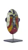 Product image 2 of the product “Small Mask on stand - Modell 1, 56cm height, sculpture from upcyceled oil barrel. ”